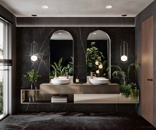 La Marmoteca Port Noir – czarna płytka gresowa imitująca marmur